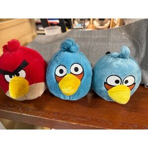 Angry Birds Plush Toys Red Blue Bird Round Stuffed Animals Mighty Mojo -Big Red